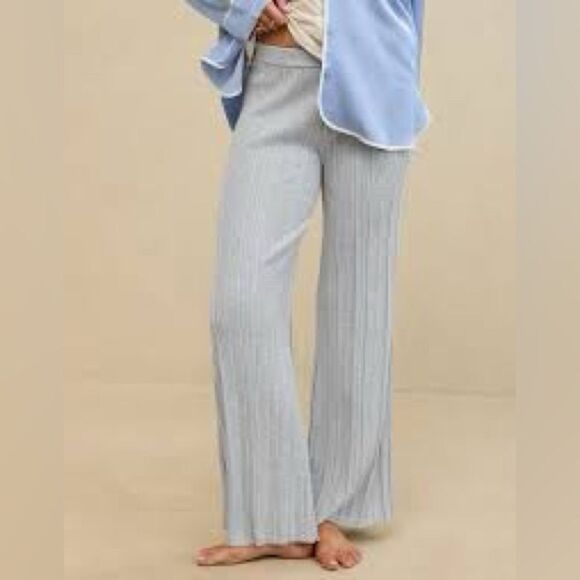 Joy Li Blue Wide Leg Pants with Flowing Silhouette - Picture 1 of 6